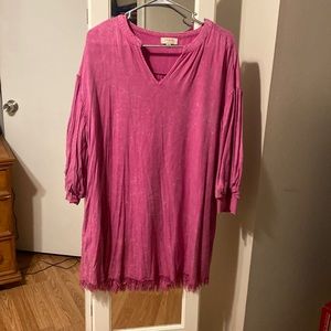 Pink Dress with flared sleeves